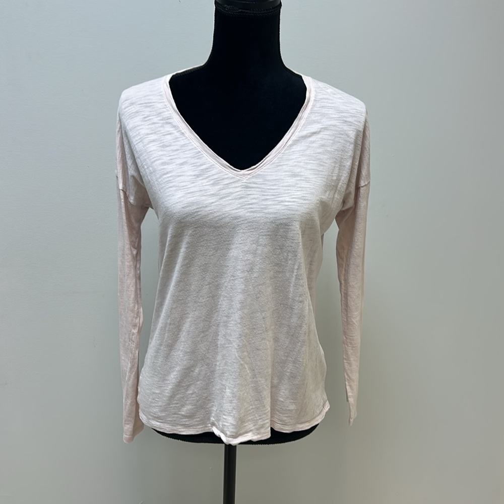 Lilla P V-Neck Creamy Pink Top, XS
